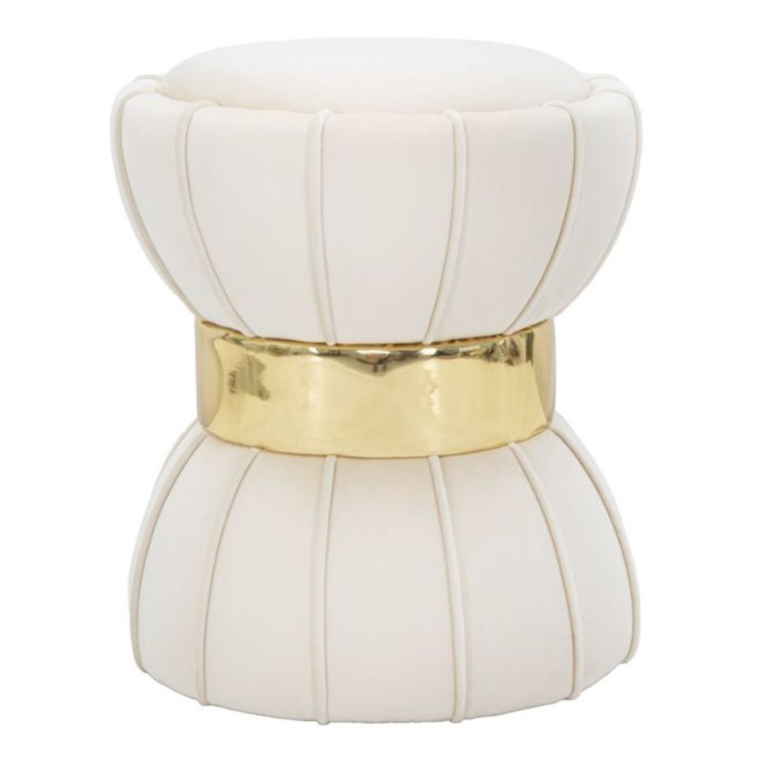 sgabello pouf crema