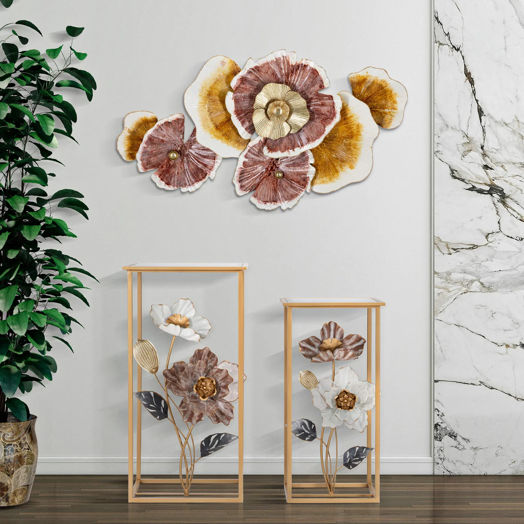 Tavolini per Salotto - Coppia Flower - immagine 2