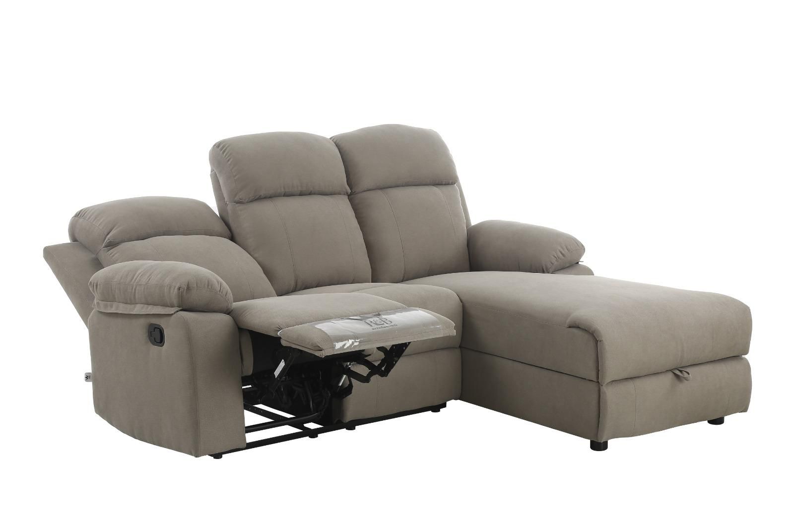 Divano Ulisse 3 Posti con Chaise Longue Reclinabile e Contenitore - immagine 2